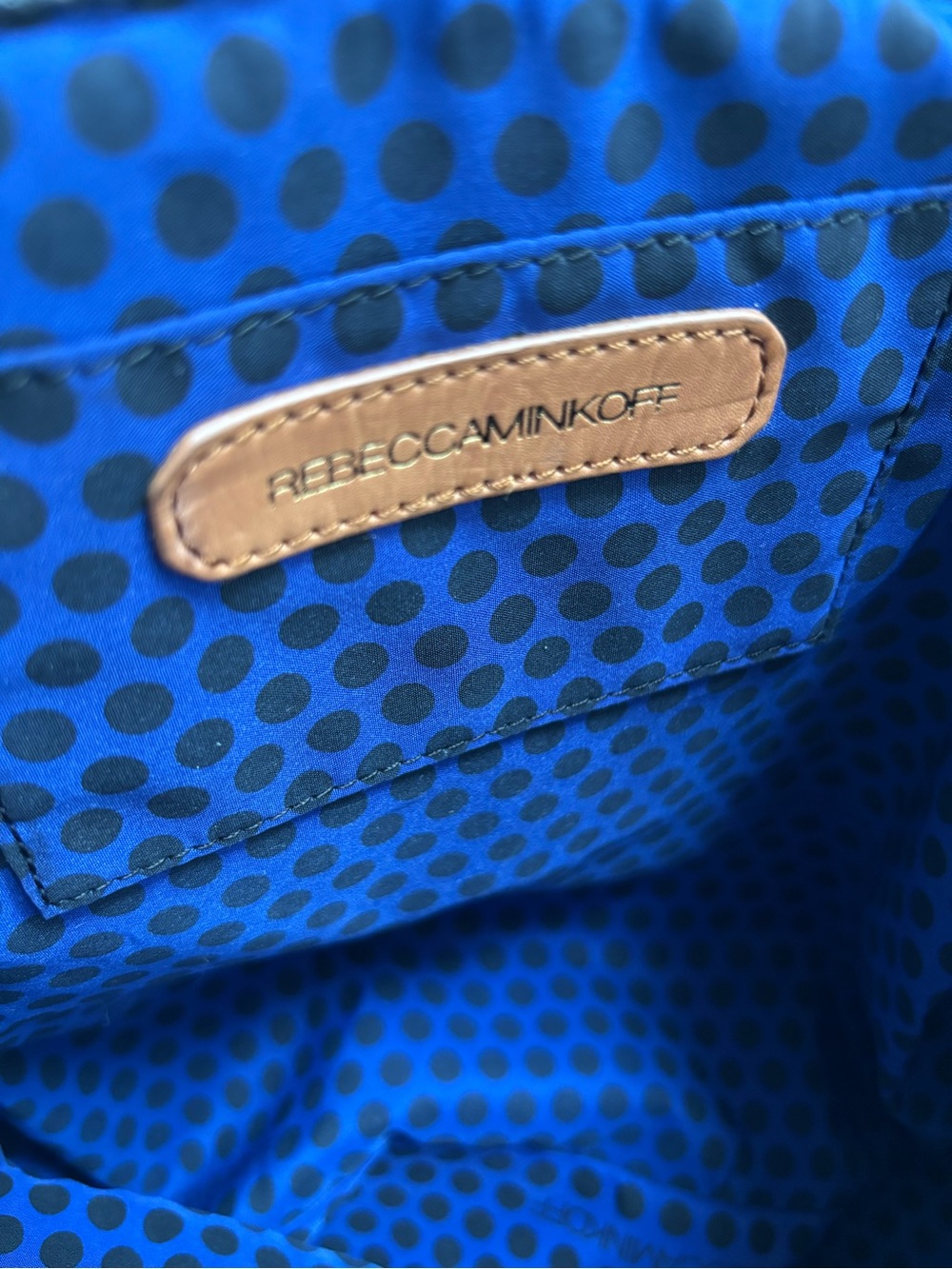 REBECCA MINKOFF $195 • 2016 Cherish Tote Navy Striped Canvas Leather Handles - Picture 8 of 11